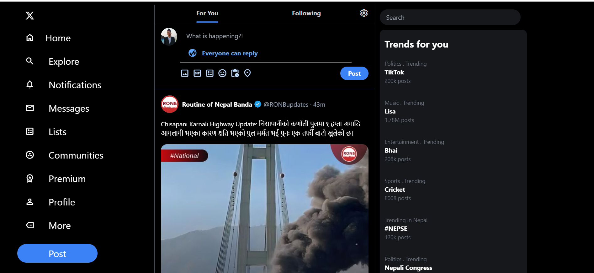 Twitter UI Clone (X)